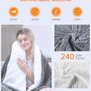 Electric Heated Throw Blanket: 6 Heat & 4 Timer Settings