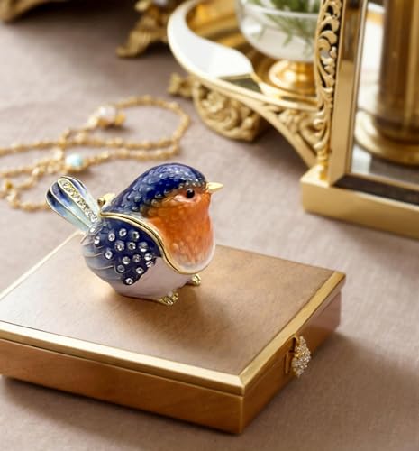 Robin Bird Hinged Trinket Box - Jewelry Organizer & Decor - Image 2