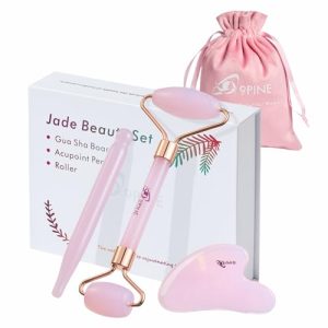 Jade Roller & Gua Sha Set: Face Massage for Skincare