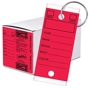 Versa-Tags Self-Protecting Key Tags for Dealers – Red, 250pk