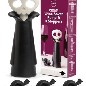 OTOTO Spookelier Wine Saver Pump & Skull Bottle Stoppers