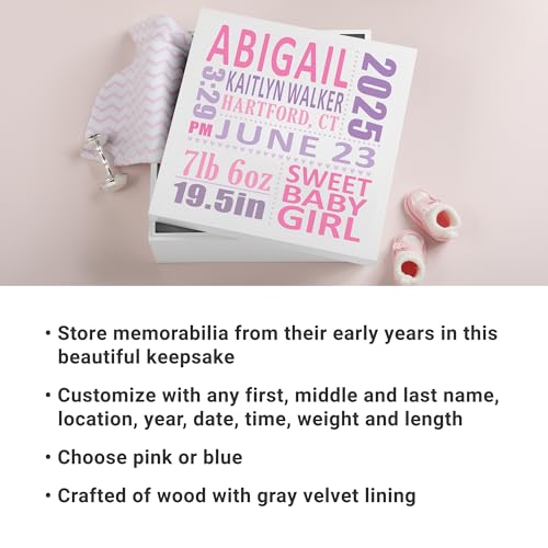 Personalized New Baby Keepsake Box for Boys - Memento Storage - Image 5