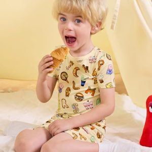 Toddler Alphabet Bamboo Pajama Set – Boys & Girls Summer PJs