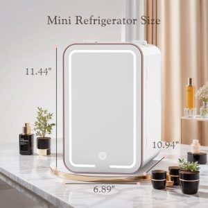 YLFU 6L Skincare Fridge with LED Mirror – Portable Cooler