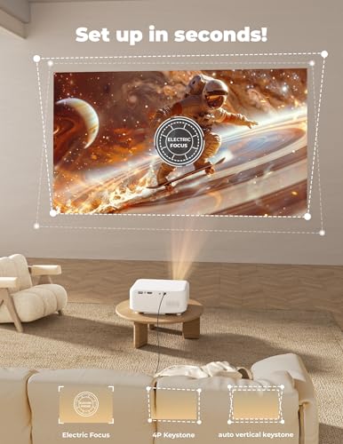 Lisowod L02 1080P Smart Projector - WiFi, Bluetooth, Netflix - Image 3