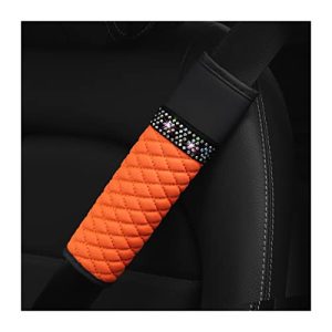 Sparkling Rhinestone Seat Belt Covers (2-Pack) – Orange