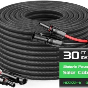 10AWG 30FT Solar Panel Extension Cable – Waterproof & Safe