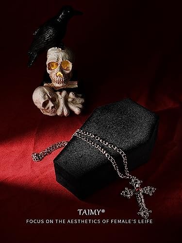 TAIMY Coffin Jewelry Box - Gothic Velvet Organizer - Image 4