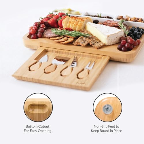 Large Bamboo Charcuterie Board & Knife Set - Home Euphoria - Image 5