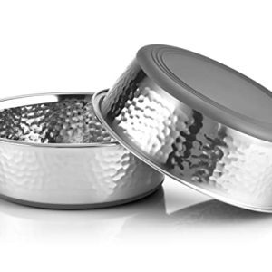 URBUDDIES 2-Pack Stainless Steel Cat Bowls – Non-Slip, Durable