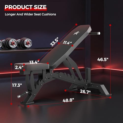 STACOO Adjustable Weight Bench - Home Gym, 1300LBS Capacity - Image 7