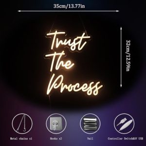 “Trust The Process” LED Neon Sign | USB Wall Art Decor Light