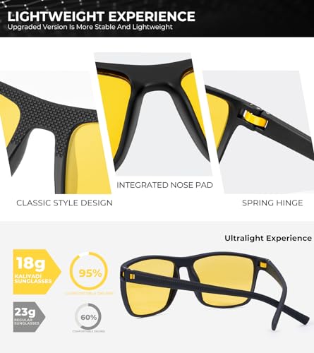 KALIYADI Lightweight Men's Night Vision Driving Glasses - Image 4