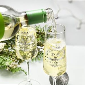 ROXBURGH 25th Anniversary Crystal Champagne Flutes Set