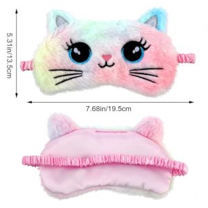 Cute Cat Plush Sleep Mask 2-Pack: Soft & Comfortable