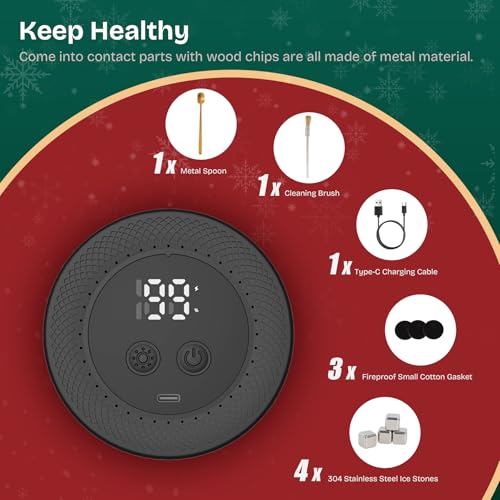 Electric Whiskey Smoker Kit: LED, Ice Cubes & Wood Chips - Image 5