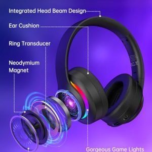 DGtune Wireless Foldable Gaming Headset PS5, PC, Switch