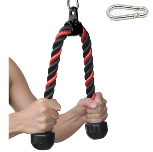 Heavy-Duty Tricep Rope Cable Attachment (27'' Black/Red)