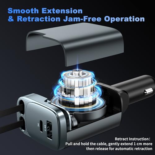 Retractable 84W USB-C 4-in-1 Fast Car Charger - Image 9