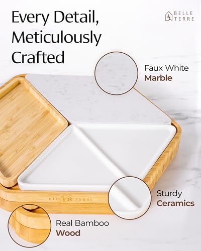 Premium Bamboo Cheese Board & Knife Set - Gold Cutlery - Image 6