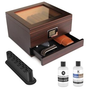 CASE ELEGANCE Renzo Glass Top Humidor – Thick Cedar
