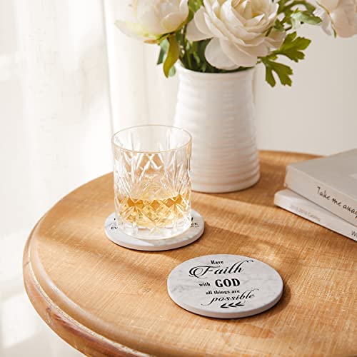 Hoomey Bible Verse Coasters - Set of 6 Ceramic & Cork - Image 4