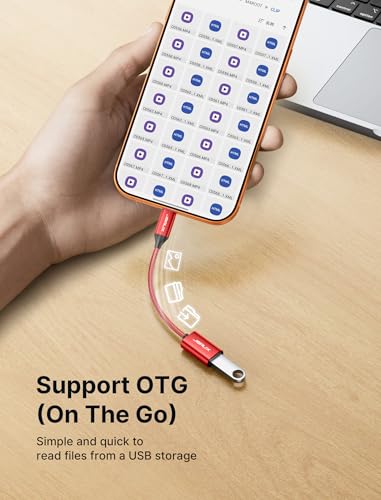 JSAUX USB C to USB 3.0 Adapter (2-Pack) - Red OTG Cable - Image 5