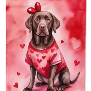 Chocolate Lab Valentine Garden Flag – Outdoor Decor