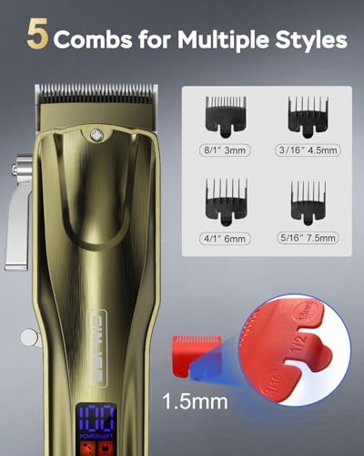 GinJee Professional Cordless & Corded Hair Clippers for Men - Image 5