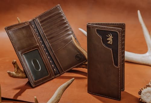 Men's Deer Ornament Long Bifold Leather Rodeo Wallet - Image 2