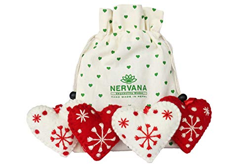 Handmade Wool Heart Ornaments Set of 4 - Eco-Friendly Decor - Image 5