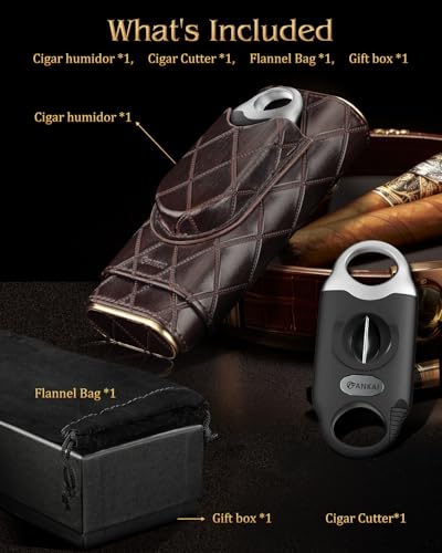 FANKAI Travel Cigar Case & V-Cutter Kit - Cedar Lined - Image 6