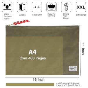 Rough Enough Document Storage Bag – Waxed Canvas Green