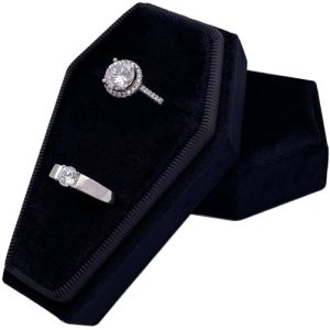 Beatilog Gothic Coffin Ring Box – Double Slot Velvet
