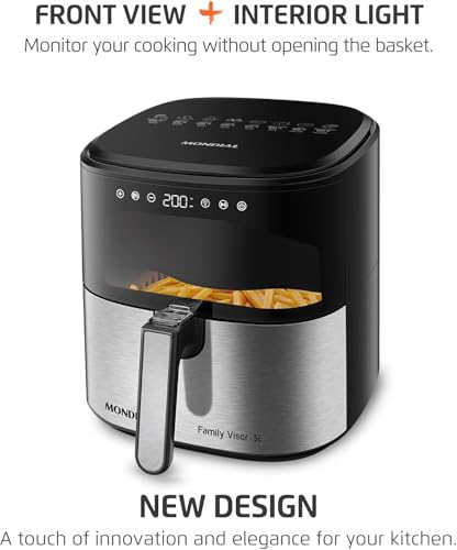 Mondial Digital Visor Air Fryer 5.3QT - Inox Finish - Image 7