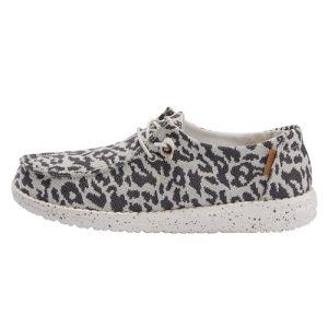 Hey Dude Women’s Wendy Woven Cheetah Loafers – Grey