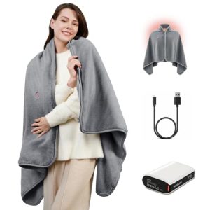 RayoLife Cordless Heated Blanket: Portable Faux Fur FIR