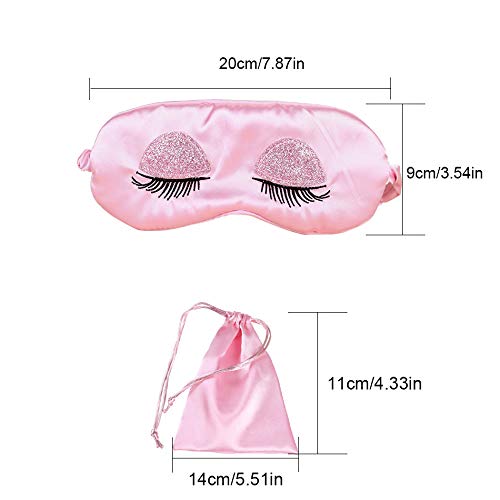 Sweet Girl's Satin Sleep Mask with Eyelash Embroidery - Image 3
