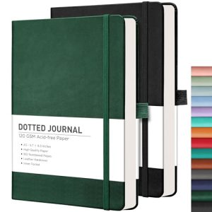RETTACY 2-Pack A5 Dotted Bullet Journal – 120 GSM Thick Paper