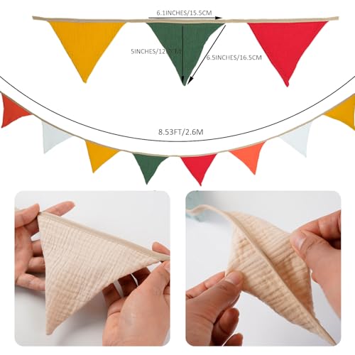 2-Pack Red & Green Pennant Banner Bunting Flags Garland - Image 3