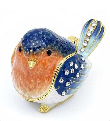 Robin Bird Hinged Trinket Box - Jewelry Organizer & Decor - Image 3
