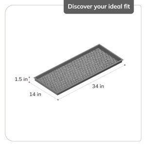 Anji Mountain 34.5″ Black Coir & Rubber Boot Tray