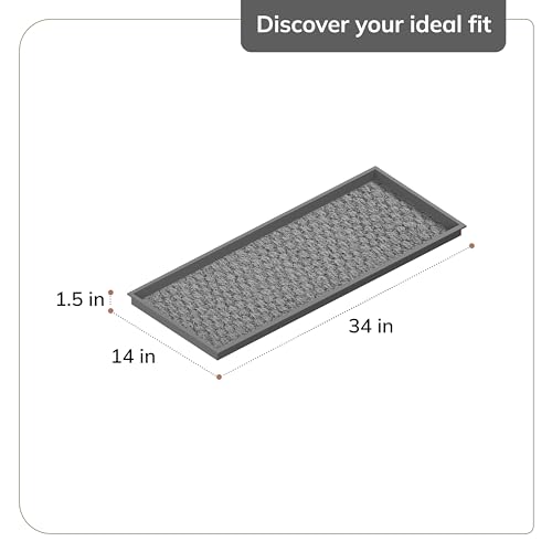 Anji Mountain 34.5" Black Coir & Rubber Boot Tray - Image 2