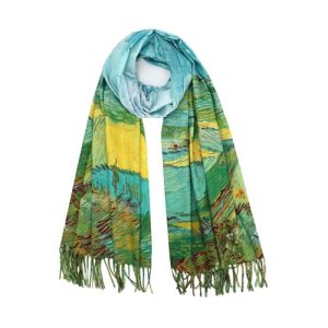 RonFoxi Warm Winter Pashmina Shawl: Formal Green Wool Feel Scarf