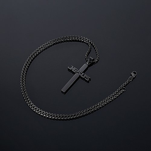 REVEMCN Stainless Steel Jesus Cross Pendant Necklace - Faith Gift - Image 4