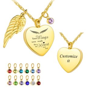 Customized Heart Urn Necklace for Ashes – Memorial Jewelry