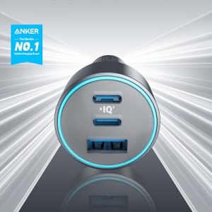 Anker 67W 3-Port USB-C Car Charger Adapter with Cable