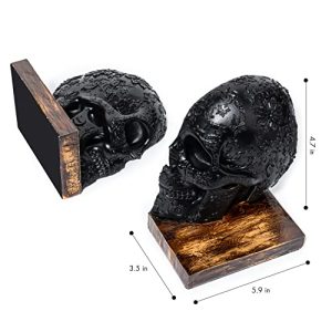 Gothic Skull Bookends: Heavy-Duty, Lifesize Skeleton Decor