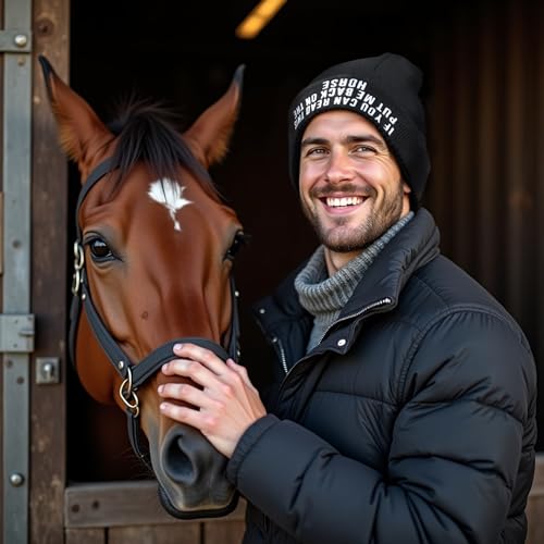 Funny Bobble Beanie for Men - Horse Riding Gifts - Image 4