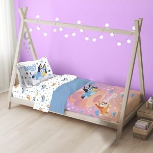 Bluey & Bingo Toddler Comforter Set – 4 Piece Kids Bedding
